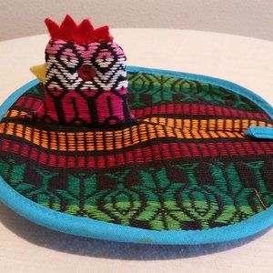 Colorful Rooster-  pot-oven mitt